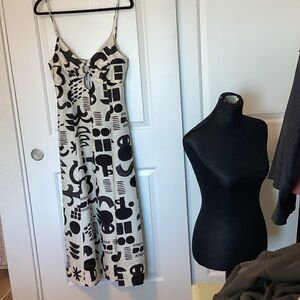 Zara Spaghetti Stap abstract Patterned Dress M NWT
